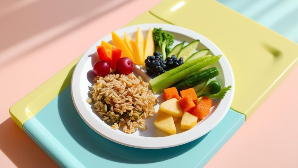 a plate of food with broccoli